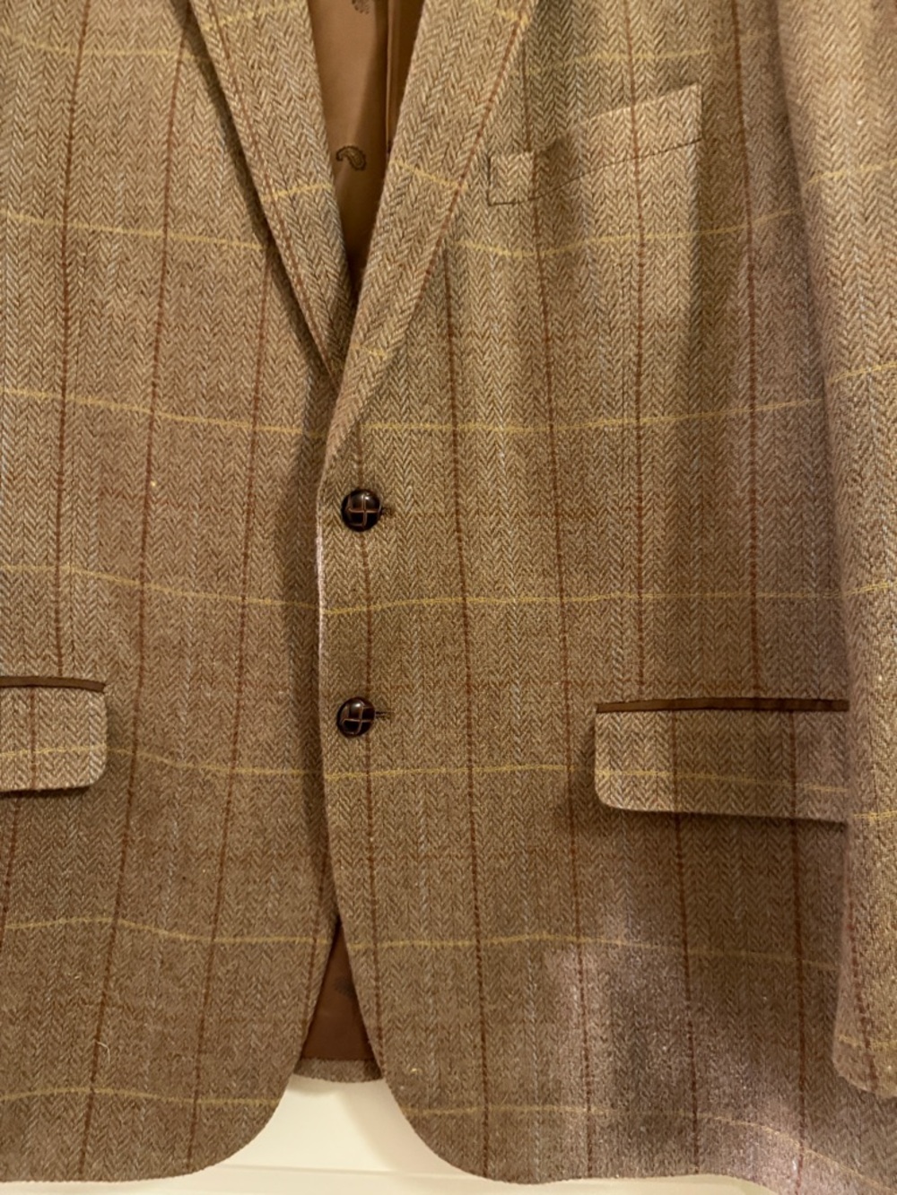 Alan Flusser Brown Windowpane Wool Sport Coat - Picture 7 of 13